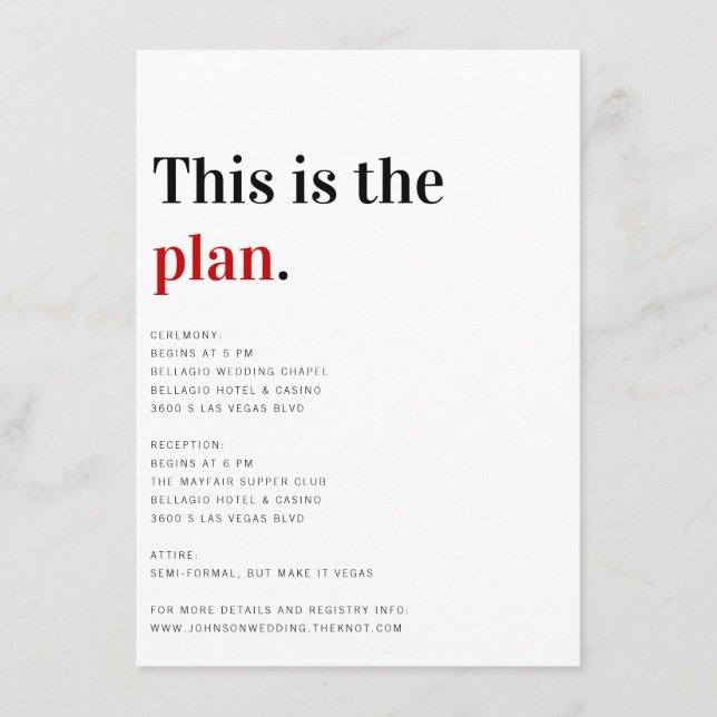 Dies ist der Plan für die Details-Karte Hochzeit Begleitkarte (Vorderseite)