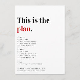Dies ist der Plan für die Details-Karte Hochzeit Begleitkarte