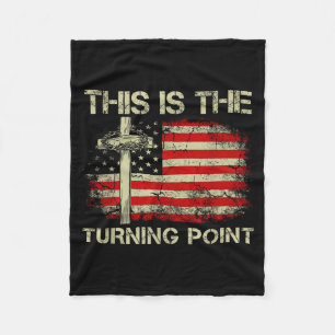 Dies ist der Wendepunkt Faith Kreuz Us Flagge Patr Fleecedecke