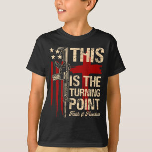 Dies ist der Wendepunkt Glaube Kreuz uns Flagge Pa T-Shirt