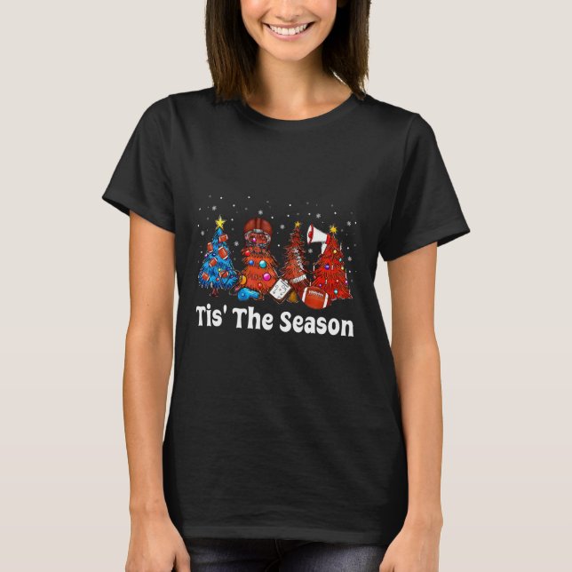 Dies ist die Jahreszeit Fußball Weihnachtsschmuck  T-Shirt (Vorderseite)