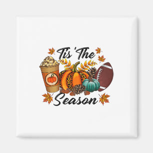 Dies ist die Jahreszeit Pumpkin Gewürzfußball-Herb Magnet