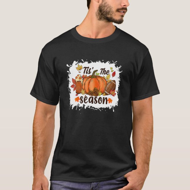 Dies ist die Jahreszeit Pumpkin Gewürzfußball Herb T-Shirt (Vorderseite)