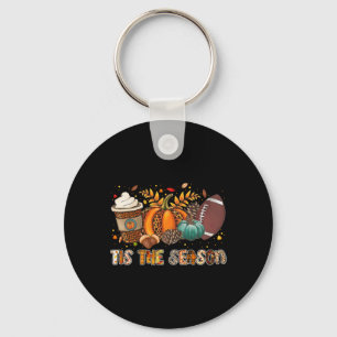 Dies ist die Jahreszeit Pumpkin Spice Football Hal Schlüsselanhänger