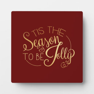 "Dies ist die Jahreszeit" Red Gold Script Elegant Fotoplatte