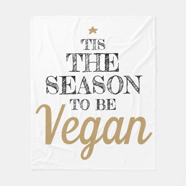 "Dies ist die Jahreszeit, um Veganer Schwarz-Gold- Fleecedecke (Vorderseite)