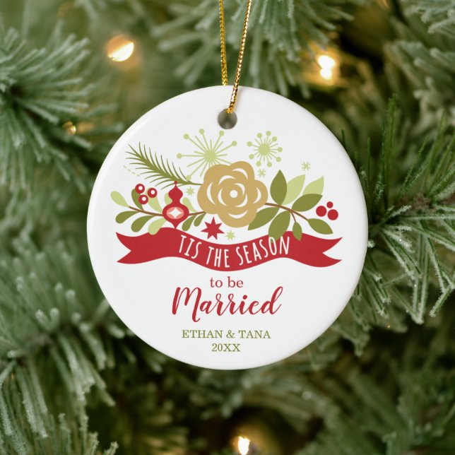 Dies ist die Jahreszeit, um Verheiratet Personalis Keramik Ornament (Baum)