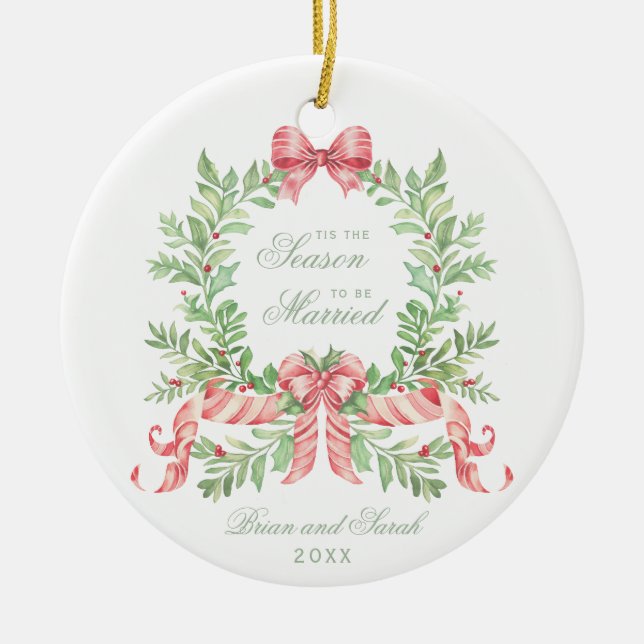 Dies ist die Jahreszeit Verheiratet sein Erstes We Keramik Ornament (Vorne)