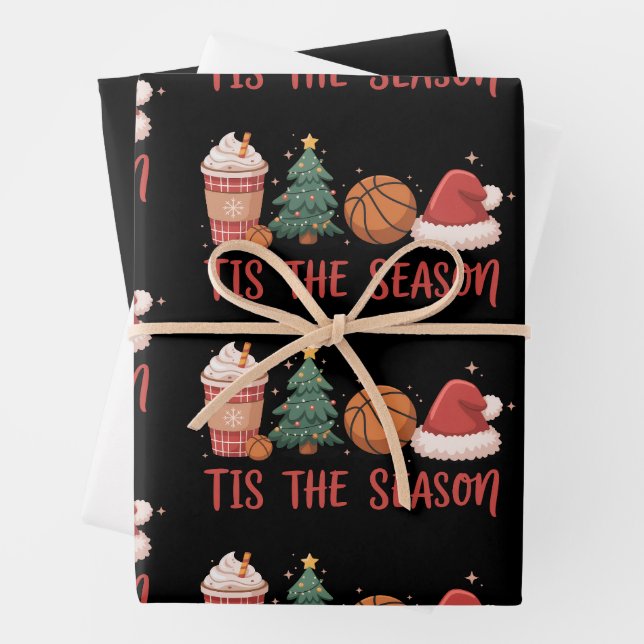 Dies ist die Saison Basketball Lover Weihnachtsges Geschenkpapier Set (Beispiel)