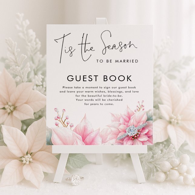 Dies ist die Saison Poinsettia Guest Book Brautpar Poster (Von Creator hochgeladen)