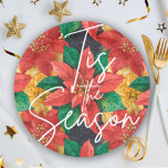 Dies ist die Saison Poinsettia Weihnachtsfeiertag Pappteller<br><div class="desc">Diese Teller sind in zwei Größen erhältlich. Sie sind die Jahreszeit in schicken,  weißen Schriftzeichen auf roten und goldenen Poinsettias und Blätter. PASSENDE Papierservietten und mehr in unserem Geschäft.</div>