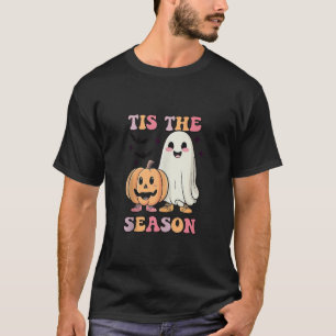 Dies ist die Saison Pumpkin Ghost Retro Groovy Vin T-Shirt