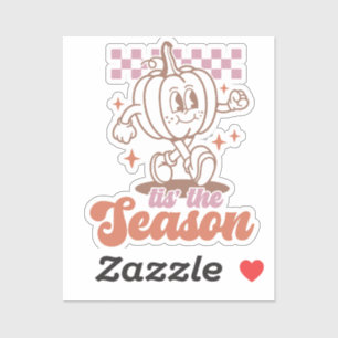'Dies ist die Saison Retro Groovy Pumpkin Fall Aufkleber