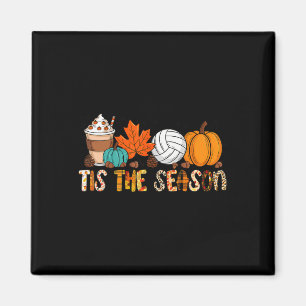 Dies ist die Saison Volleyball Pumpkin Leaf Latte  Magnet
