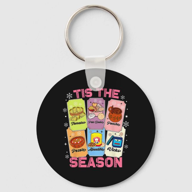 Dies ist die Saison Xmas Card Mexikanischen Weihna Schlüsselanhänger (Vorderseite)