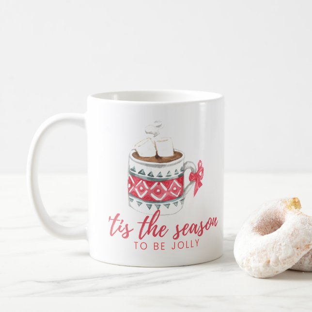 "Dies ist die Saison zu sein fröhliche Weihnachten Kaffeetasse (Mit Donut)