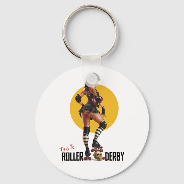 Dies ist die Schlüsselkette "Roller Derby" Schlüsselanhänger (Vorderseite)