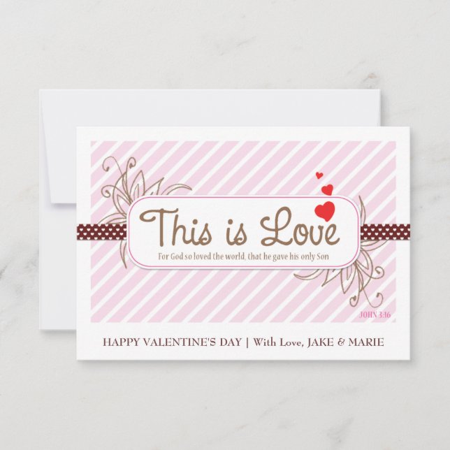 DIES IST DIE Valentinkarte der LIEBE (Pink). Einladung (Vorderseite)