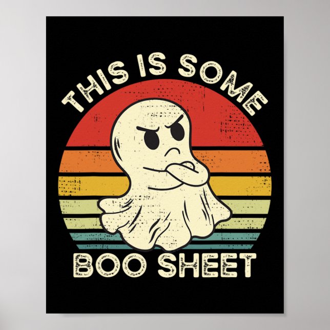 Dies ist ein boo-Sheet Fun Ghost Retro Halloween C Poster (Vorne)