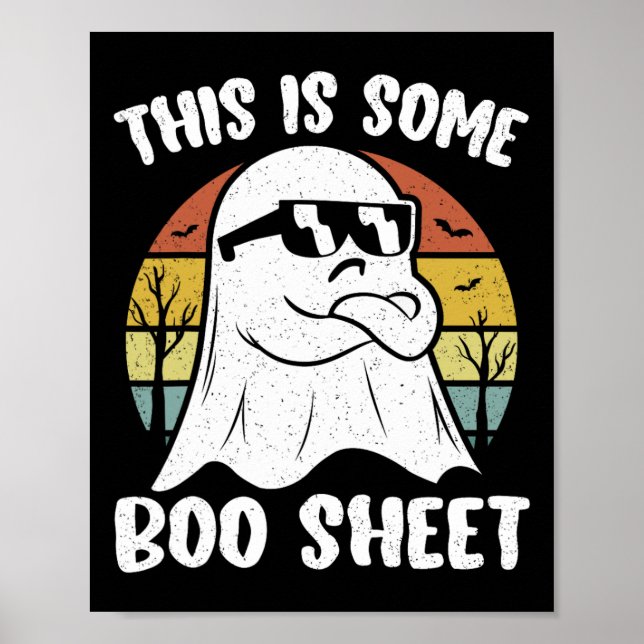 Dies ist ein Boo-Sheet Halloween Ghost Fun Geschen Poster (Vorne)