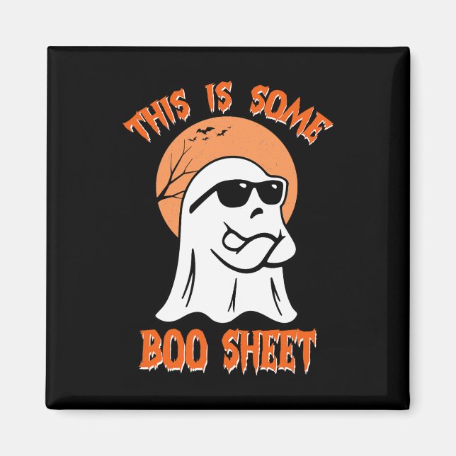 Dies ist ein Bootsheet Halloween Cooler Ghost-Spaß Magnet (Vorne)
