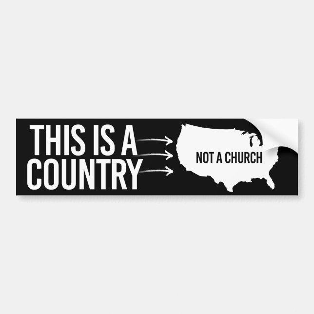 Dies ist ein Land, nicht eine Kirche Autoaufkleber (Vorne)