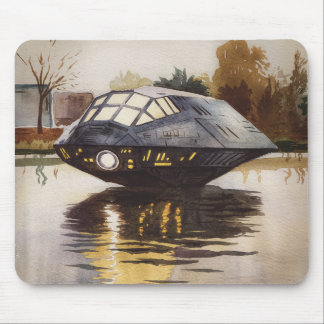 Dies ist ein Raumschiff, das für einen Augenblick  Mousepad