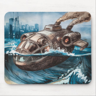 Dies ist ein Raumschiff, das für einen Augenblick  Mousepad