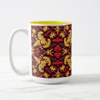 Dies ist eine Stickmuster-Tasse Zweifarbige Tasse