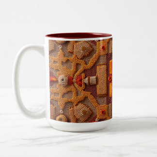 Dies ist eine Stickmuster-Tasse Zweifarbige Tasse