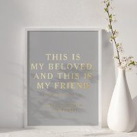 Dies ist geliebt Christliche Hochzeit Grau & Gold