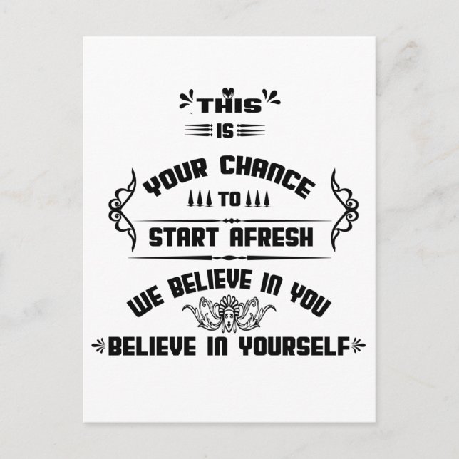 Dies ist Ihre Chance, FRISCHE Inspiration zu start Postkarte (Vorderseite)