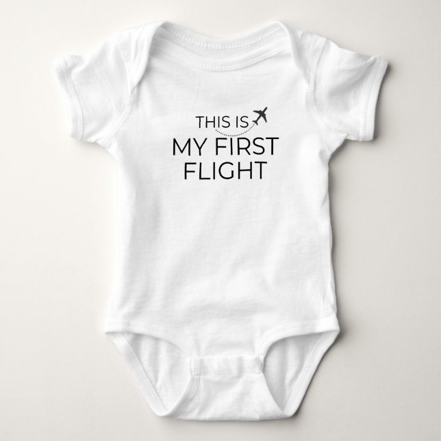 "Dies ist mein erster Flug" Minimalistisch für Bab Baby Strampler (Vorderseite)