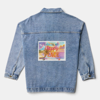 Dies ist mein glücklicher Ort - Tropischer Strand Jeansjacke