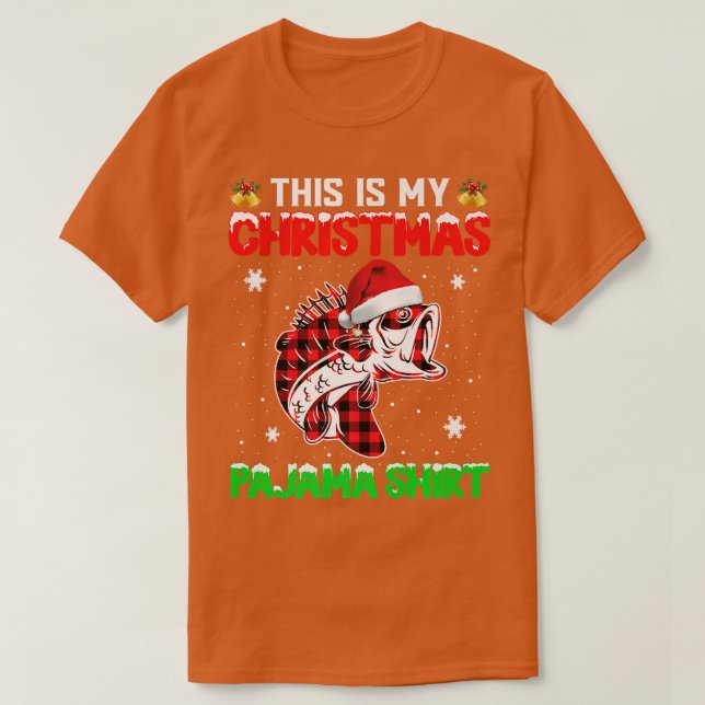 Dies ist mein Weihnachts Pajama Xmas Lichter Fisch T-Shirt (Design vorne)