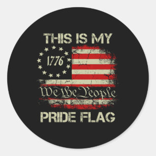 Dies ist meine Pride-Flagge USA Amerikanischer 4. Runder Aufkleber