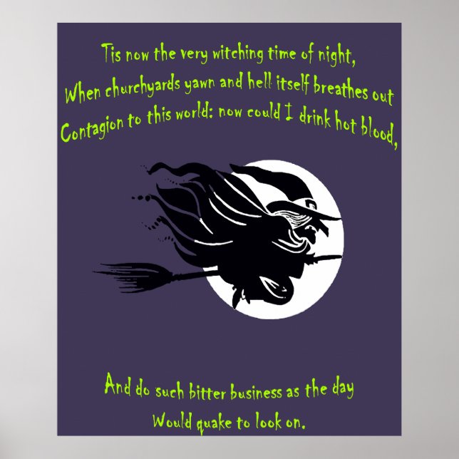 Dies ist nun die Hexenzeit des Nachts Shakespeares Poster (Vorne)