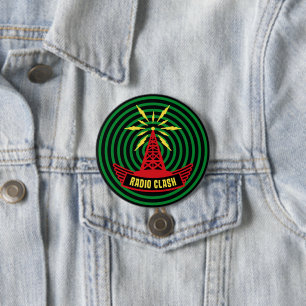 Dies ist Radio Clash auf Piratensatellit-Parodie Button