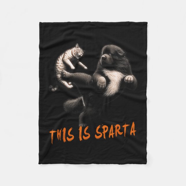 Dies ist Sparta - Dog Vs Cat Fleecedecke (Vorderseite)