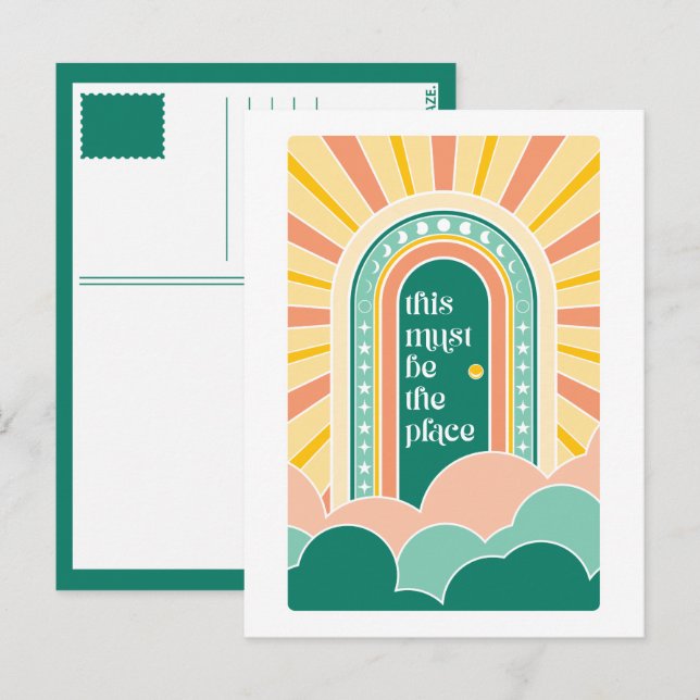 dies muss der Ort der Retrotür sein Postkarte (Vorne/Hinten)