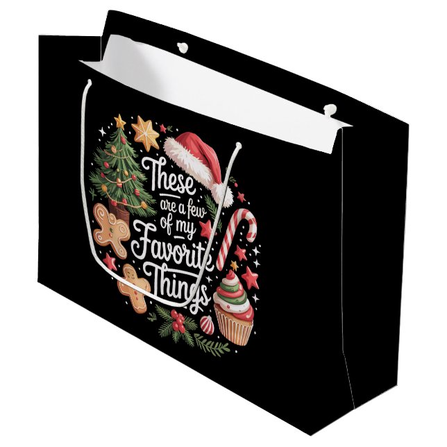 Dies sind ein paar meiner Lieblingssendungen Weihn Große Geschenktüte (Vorderseite Schrägansicht)