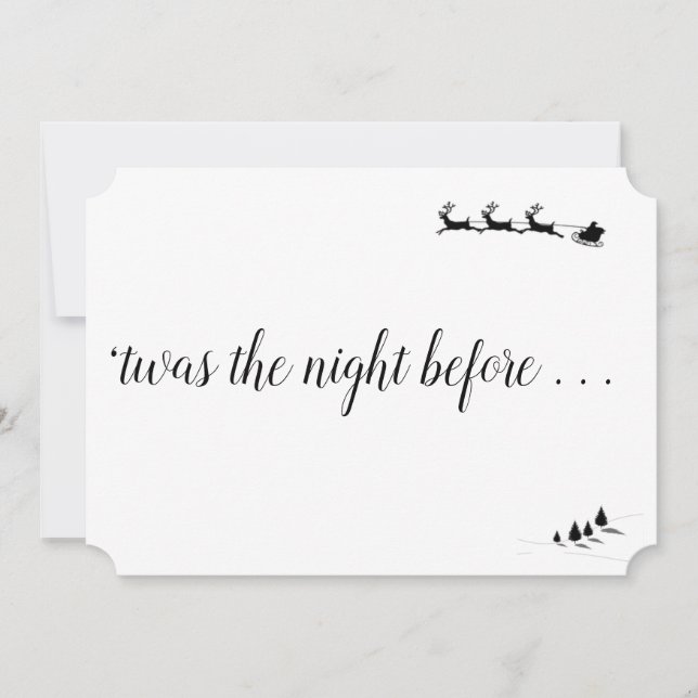 "Dies war die Nacht vor" Weihnachtsabend Einladung (Vorderseite)