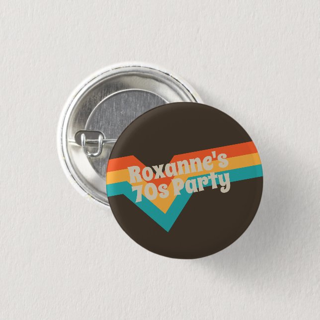 Diese 70er-Party-Frisbee Button (Vorne & Hinten)
