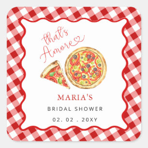 Diese Amore Italienische Pizza-Party-Brautjunggese Quadratischer Aufkleber