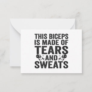 Diese Bizeps sind aus Fitness aus Tränen und Schwe Mitteilungskarte
