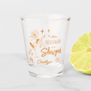 Diese Brautjungfer ist ein Showgirl-Junggesellinne Schnapsglas