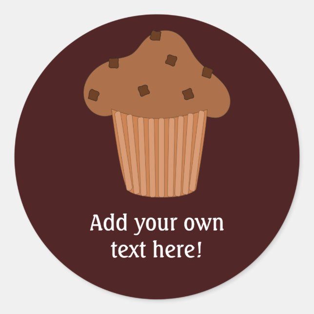 Diese Choc Chip Muffin Grafik anpassen Runder Aufkleber (Vorderseite)