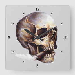 Diese Ciggies werden der Tod von mir. Quadratische Wanduhr