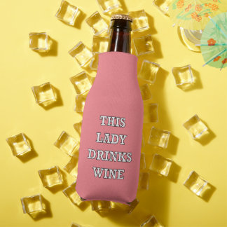 Diese Dame trinkt Wein pink Flaschenkühler