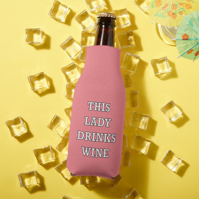 Diese Dame trinkt Wein pink Flaschenkühler (In Situ Sommer)